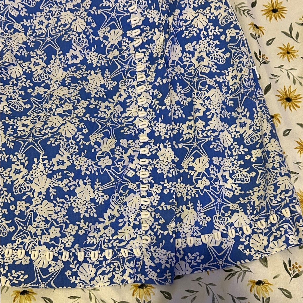 Lilly Pulitzer Blue and White Aquatic Michelina Mini Skort - Picture 4 of 6